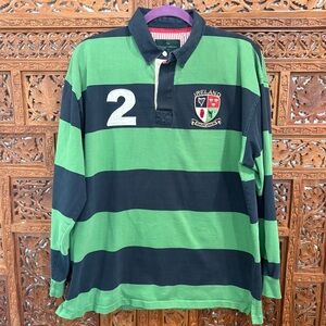 Landsdowne Rugby Shirt The Heritage Collection Blue Green Stripe XL